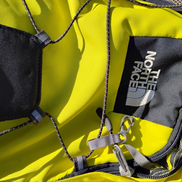 The North Face Men's Backpack in Black and Neon Yellow - Picture 5 of 6